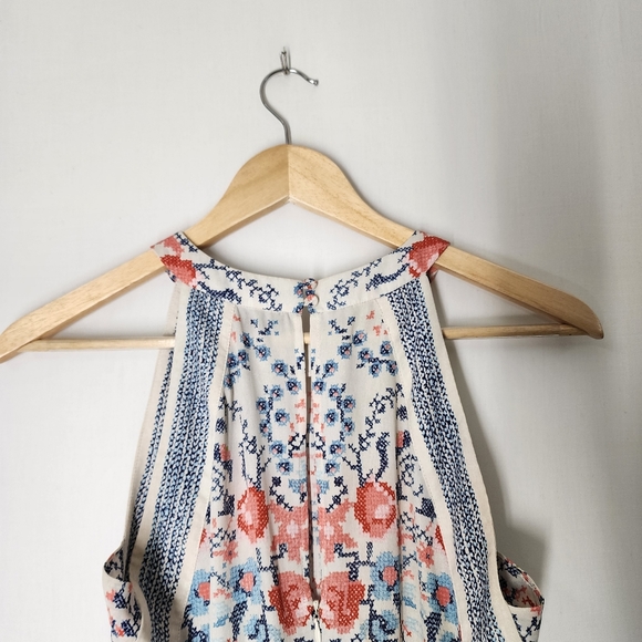 BCBGMaxazria Cambria Geometric Patterned Floral Sleeveless Dress Size 4 - Picture 6 of 9